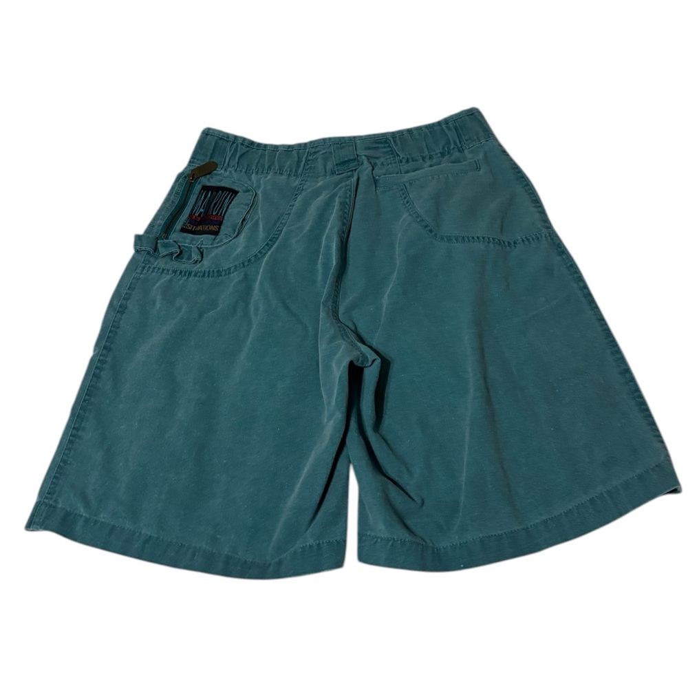 turquoise blue green cargo mad run shorts